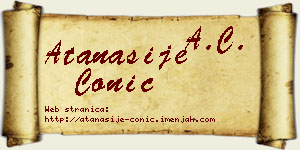 Atanasije Conić vizit kartica